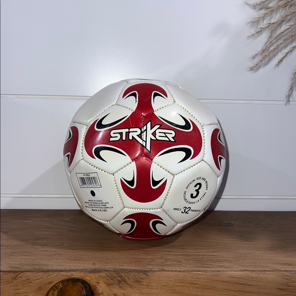 Striker Red and White Soccer Ball for Kids - Size 3